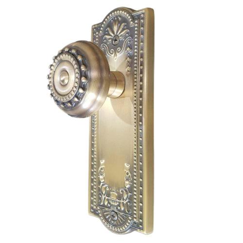 Meadows Plate with Meadows Door Knob - Antique Brass