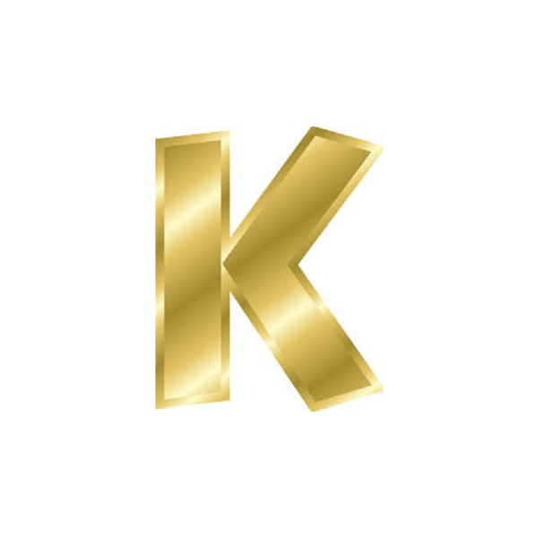 Solid Brass Alphabet K Letter