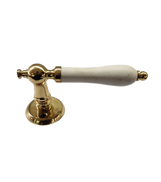 White Porcelain Lever Handle On Rose BDH04