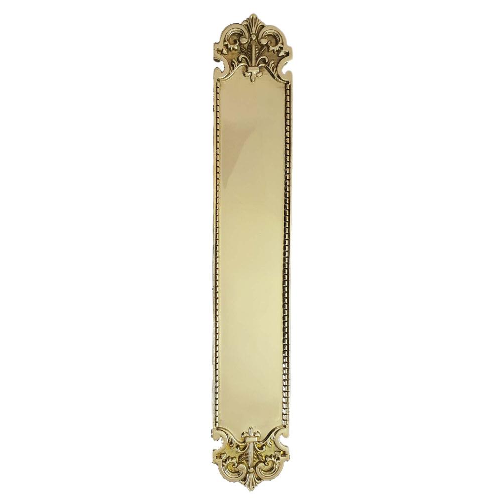 Fleur De Lis Push Plate - Satin Brass